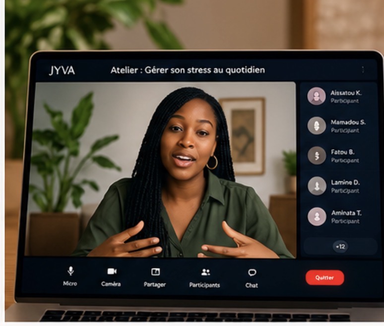 Illustration d’un atelier JYVA en ligne sur la gestion du stress